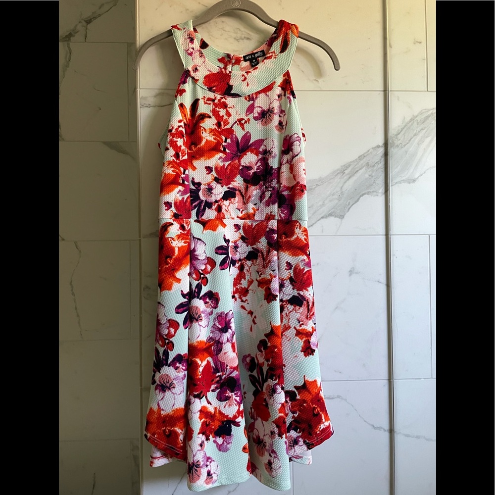 Ava & Yelly Floral Print Girls Dress